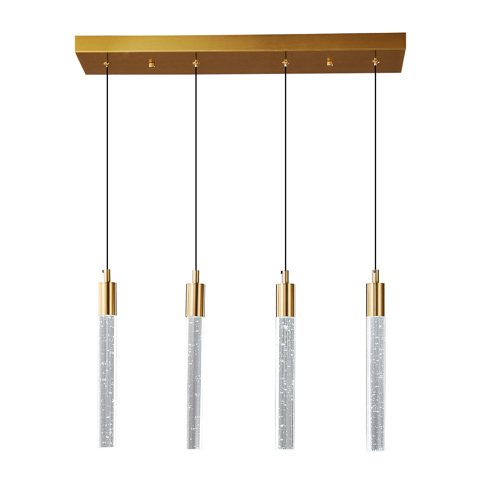 Modern Cylinder Bubble Linear Hanging Crystal LED Pendant Light