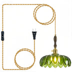 Retro Scalloped Petal Glass Hanging Pendant Light