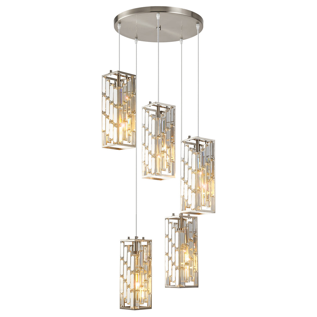 Luxury Frame Rectangular Crystal Linear Pendant Light
