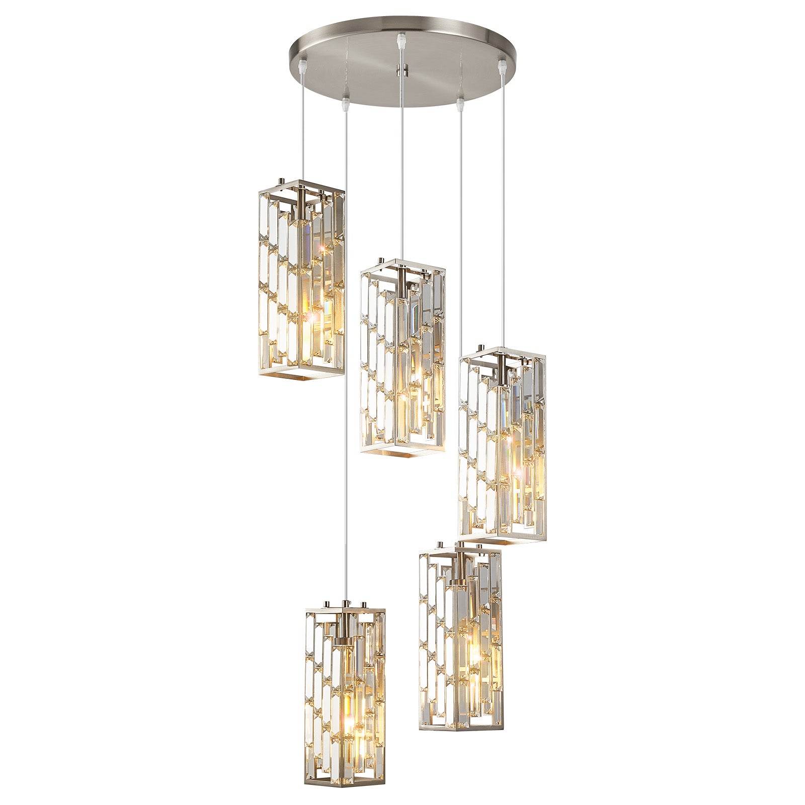 Luxury Frame Rectangular Crystal Linear Pendant Light