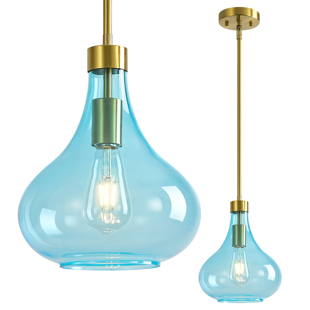 Modern Teardrop Shaped Glass Hanging Single Pendant Light