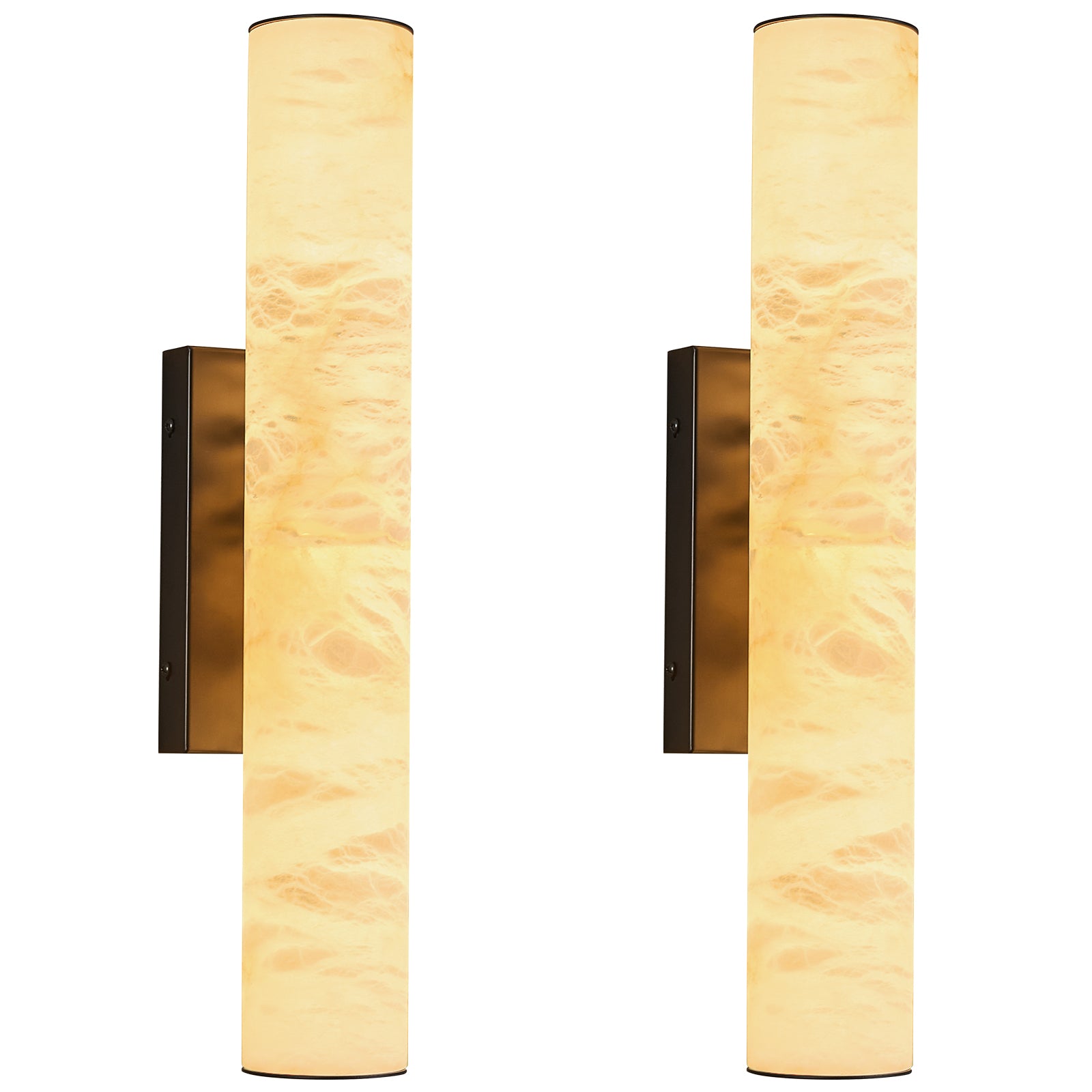 Minimalist Long Cylinder Natural Alabaster Stone LED Wall Sconce