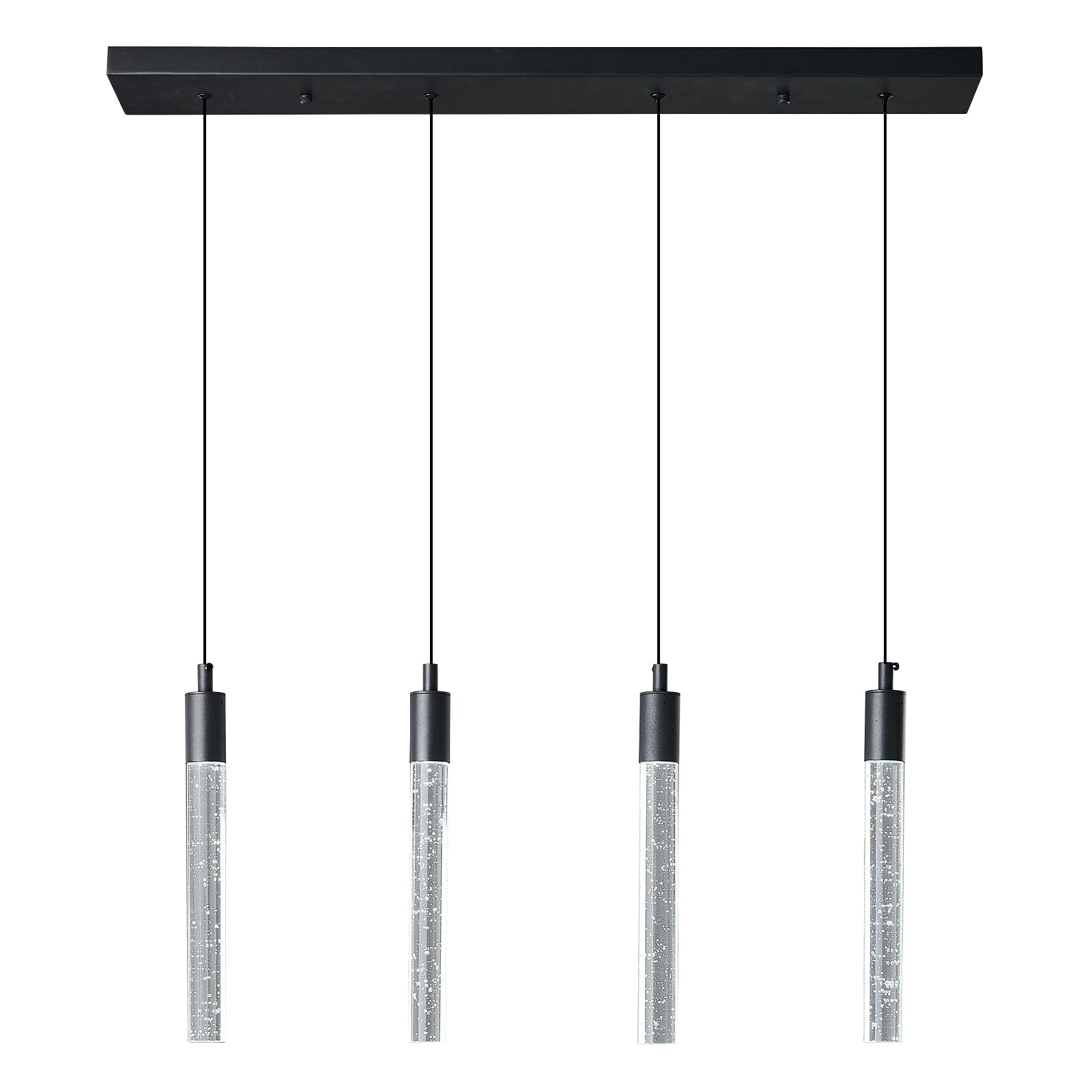 Modern Cylinder Bubble Linear Hanging Crystal LED Pendant Light