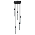 Modern Cylinder Bubble Linear Hanging Crystal LED Pendant Light