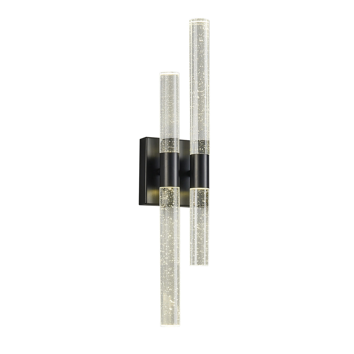 Contemporary Luxury Asymmetric Dual Bubble Crystal Tube LED Wall Sconce