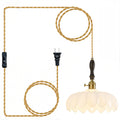 Retro Scalloped Petal Glass Hanging Pendant Light