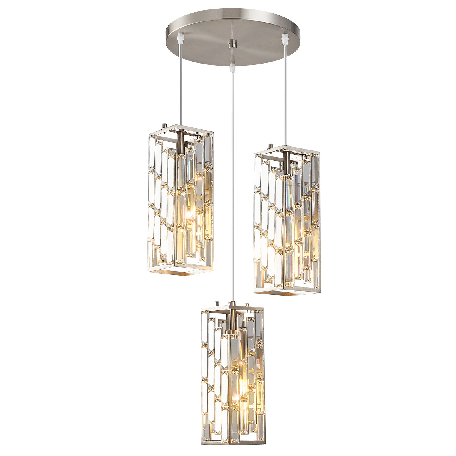 Luxury Frame Rectangular Crystal Linear Pendant Light