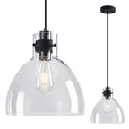 Industrial Farmhouse Dome Clear Glass Single Pendant Light