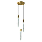 Modern Cylinder Bubble Linear Hanging Crystal LED Pendant Light