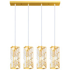 Luxury Frame Rectangular Crystal Linear Pendant Light