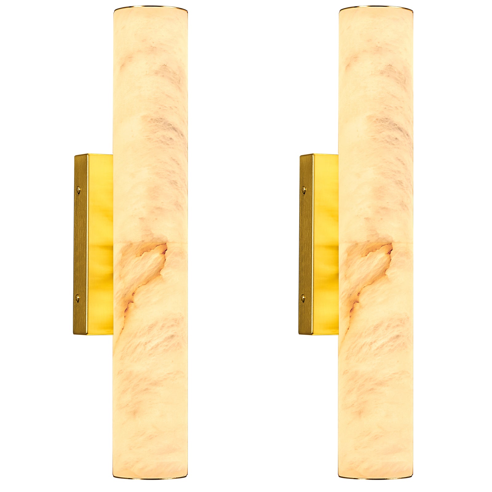 Minimalist Long Cylinder Natural Alabaster Stone LED Wall Sconce
