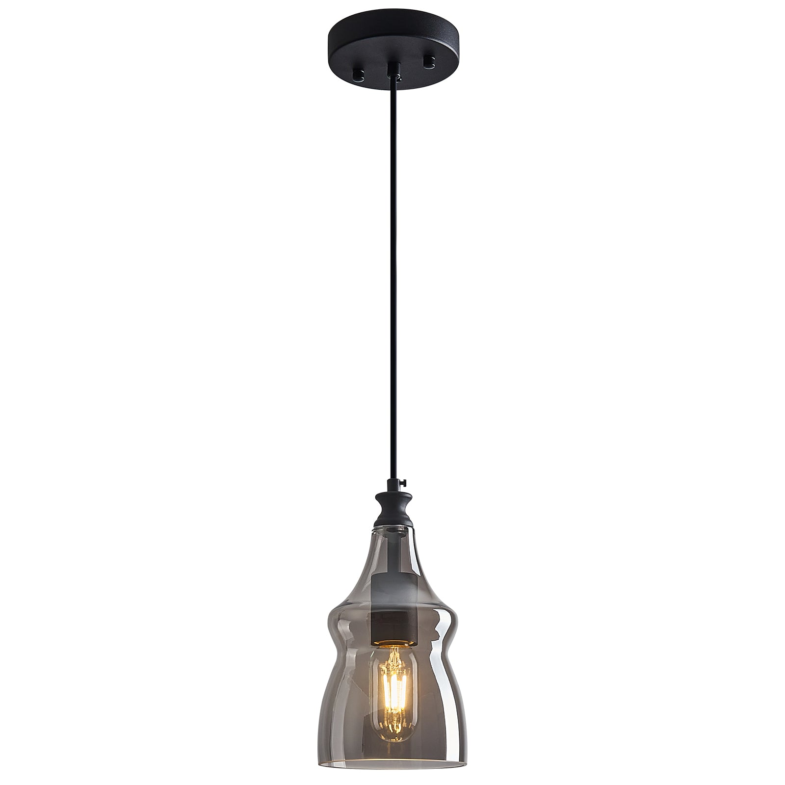 Contemporary Industrial Glass Pendant Light in Multiple Shapes