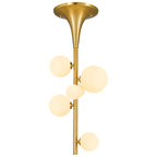 Milky White Glass Globe Trumpet Shape Semi Flush Mount Ceiling Light