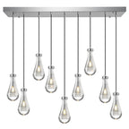 Raindrop Clear Solid Glass Adjustable Suspension Cord Pendant Light