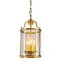Antique Brass Pendant Light with Solder Glass