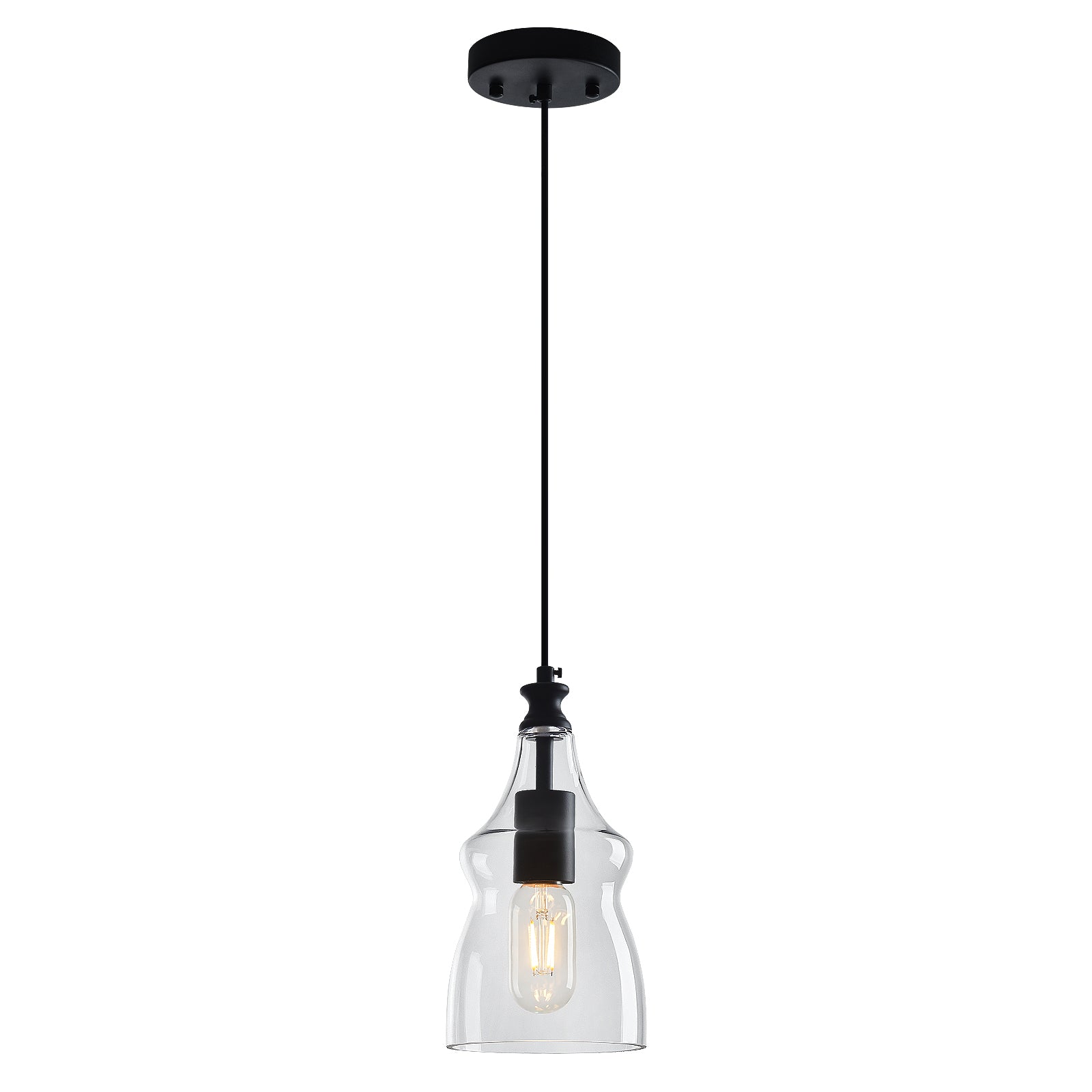 Contemporary Industrial Glass Pendant Light in Multiple Shapes