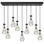 Raindrop Clear Solid Glass Adjustable Suspension Cord Pendant Light