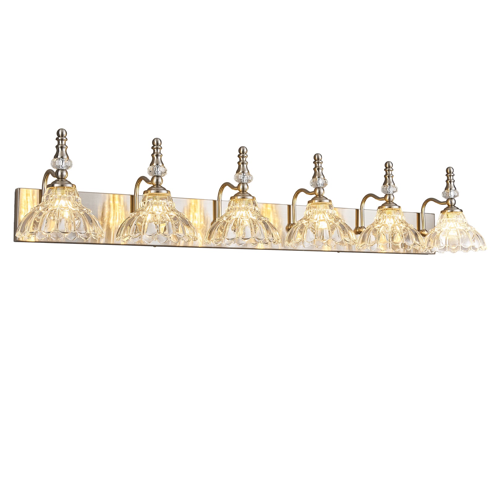Vintage Clear Flower Glass Shade  Bathroom Vanity