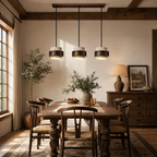 Modern Tiered Cylinder Travertine Pendant Light