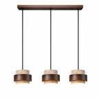 Modern Tiered Cylinder Travertine Pendant Light