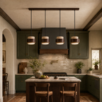 Modern Tiered Cylinder Travertine Pendant Light