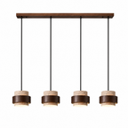 Modern Tiered Cylinder Travertine Pendant Light