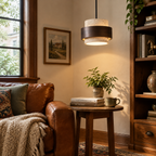 Modern Tiered Cylinder Travertine Pendant Light