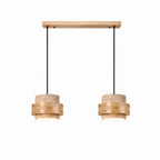 Modern Tiered Cylinder Travertine Pendant Light