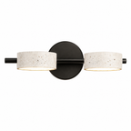 Modern Double Cylinder Travertine LED Vanity Wall Light