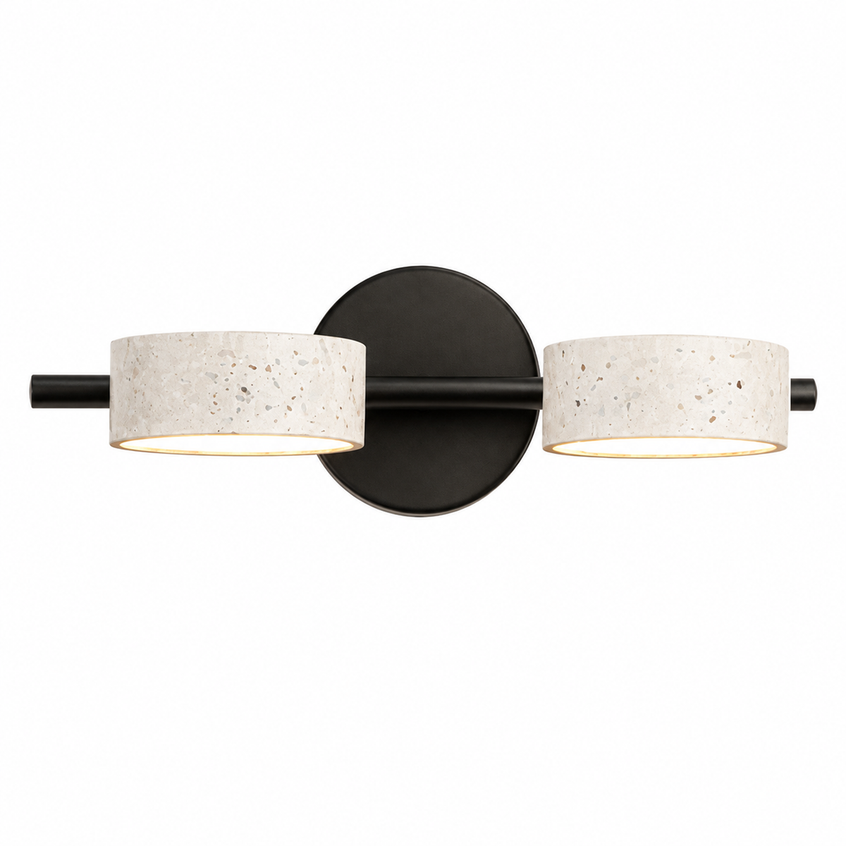 Modern Double Cylinder Travertine LED Vanity Wall Light