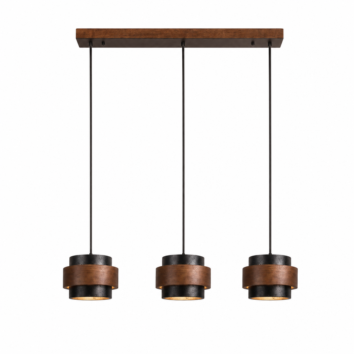 Modern Tiered Cylinder Travertine Pendant Light