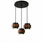 Modern Tiered Cylinder Travertine Pendant Light