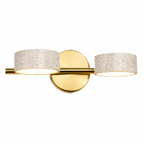 Modern Double Cylinder Travertine LED Vanity Wall Light