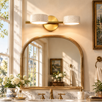 Modern Double Cylinder Travertine LED Vanity Wall Light