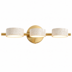 Modern Double Cylinder Travertine LED Vanity Wall Light