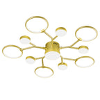 Modern Gold Branch Semi Flush Mount LED Ceiling Light