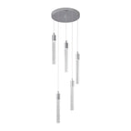 Modern Cylinder Bubble Linear Hanging Crystal LED Pendant Light