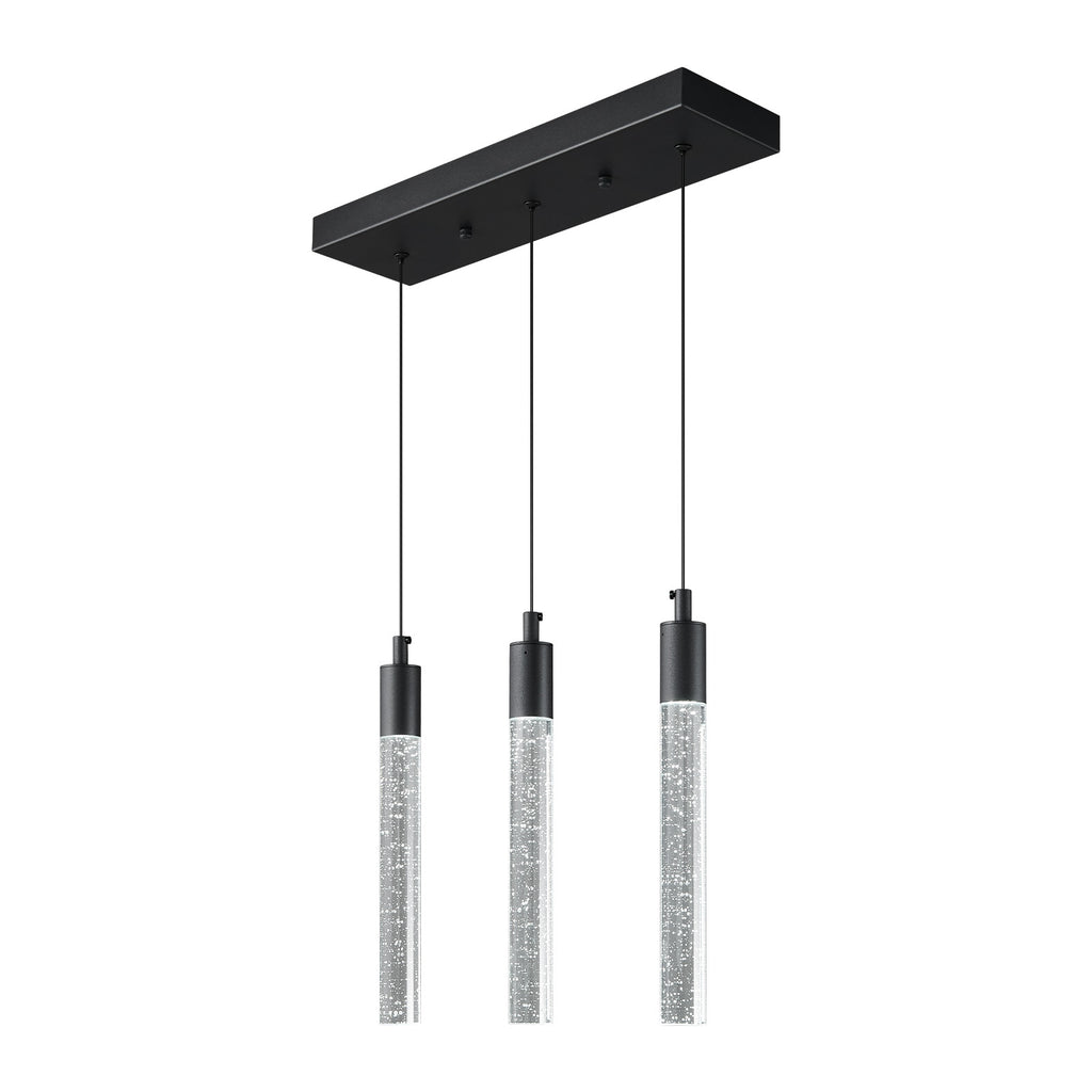 Modern Cylinder Bubble Linear Hanging Crystal LED Pendant Light