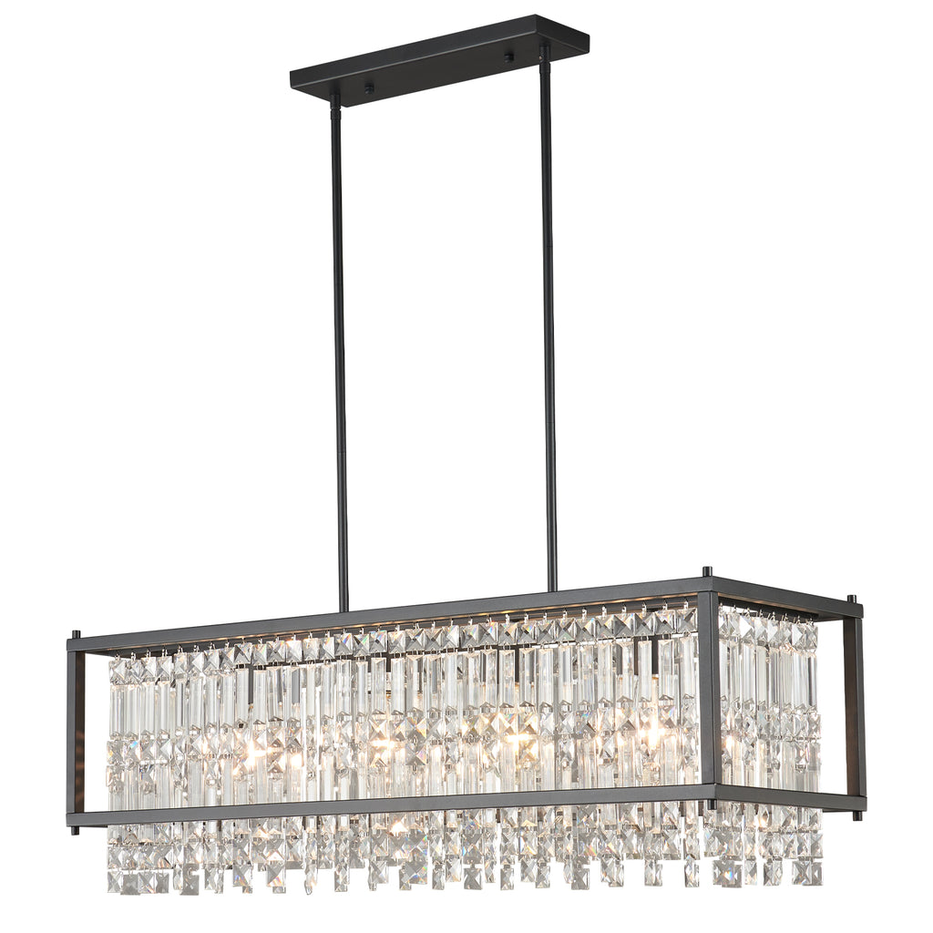 Modern Farmhouse Style Geometric Crystal Chandelier