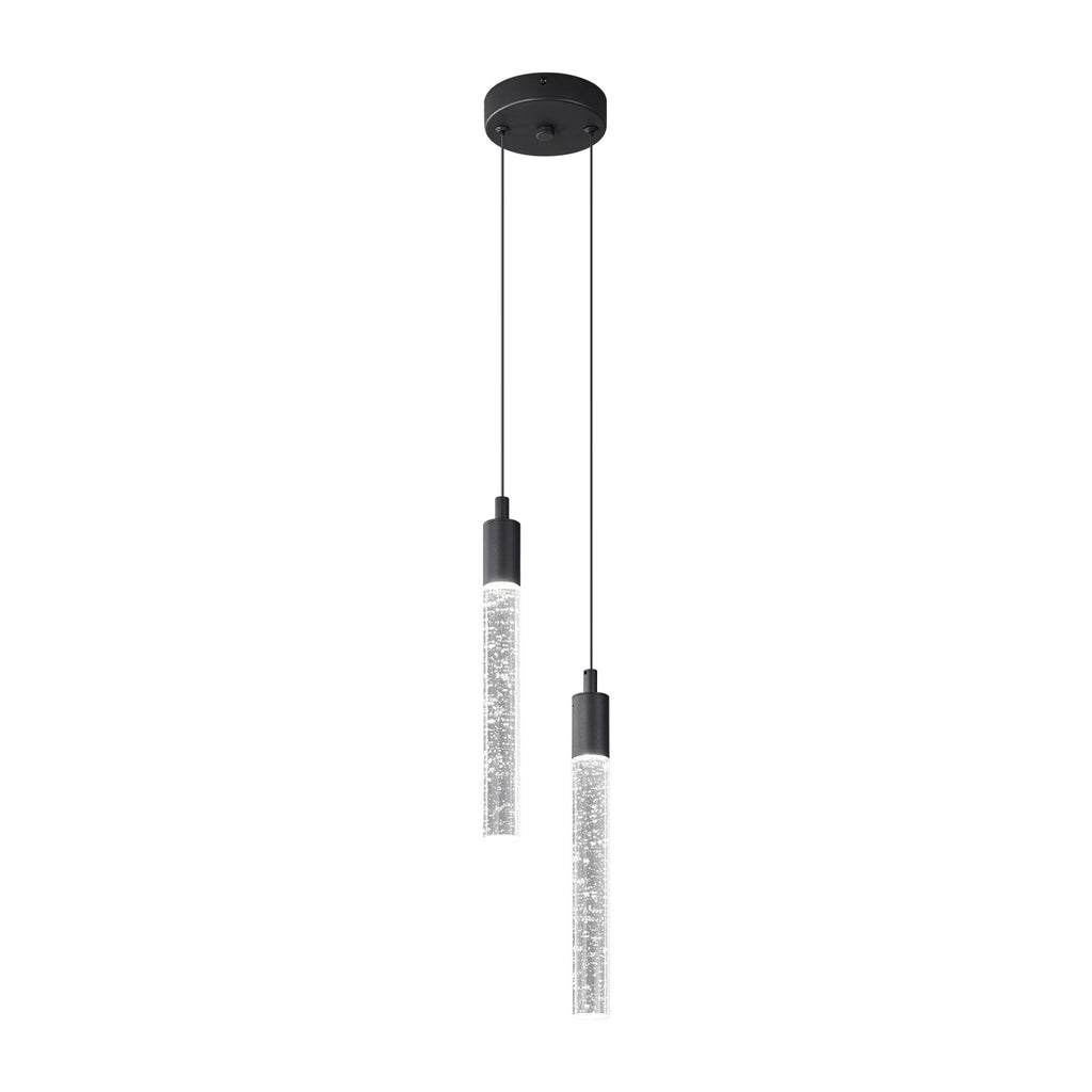 Modern Cylinder Bubble Linear Hanging Crystal LED Pendant Light
