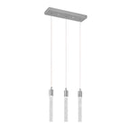 Modern Cylinder Bubble Linear Hanging Crystal LED Pendant Light