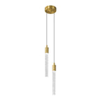 Modern Cylinder Bubble Linear Hanging Crystal LED Pendant Light