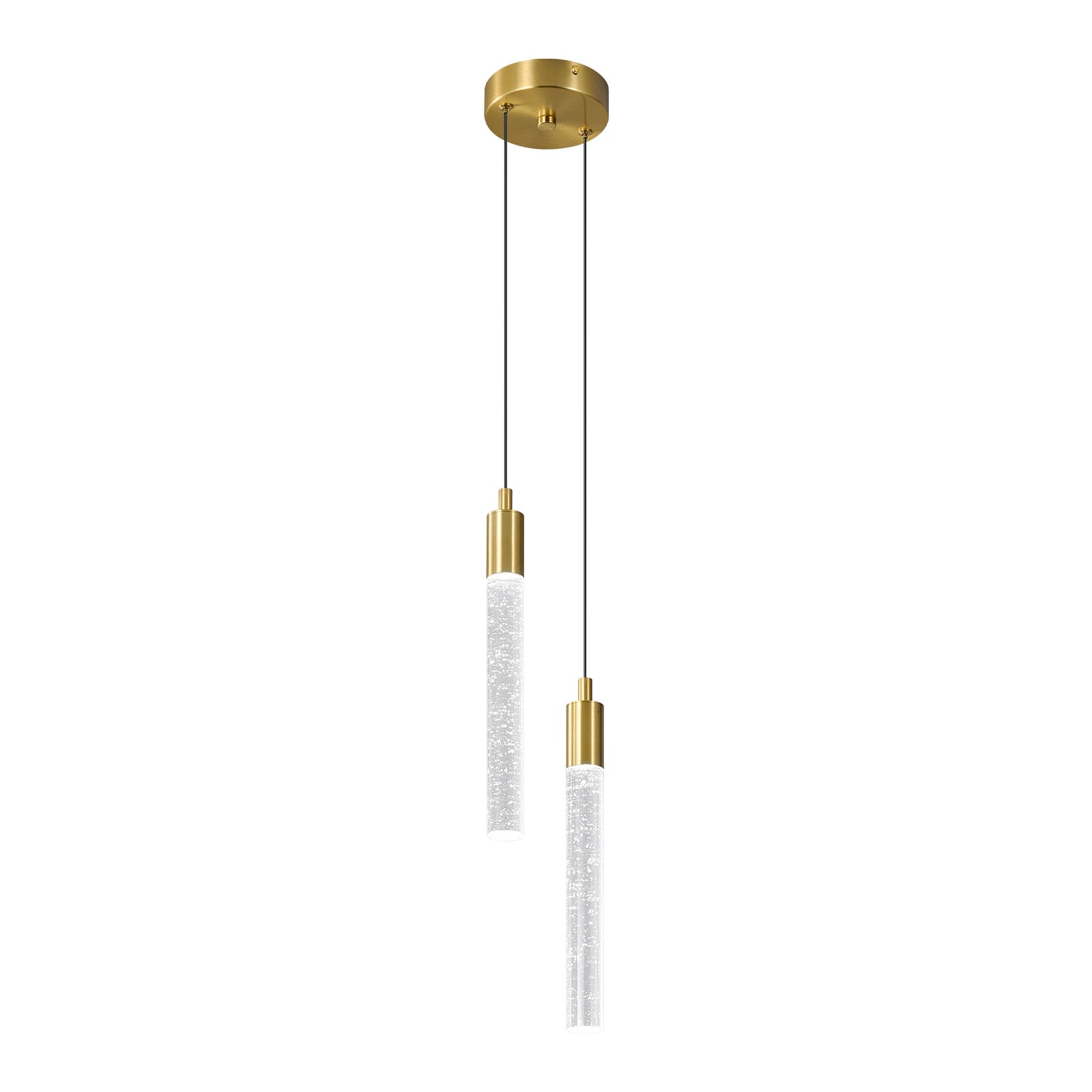 Modern Cylinder Bubble Linear Hanging Crystal LED Pendant Light