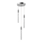 Modern Cylinder Bubble Linear Hanging Crystal LED Pendant Light