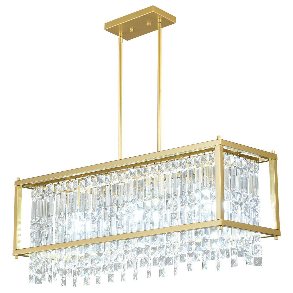 Modern Farmhouse Style Geometric Crystal Chandelier