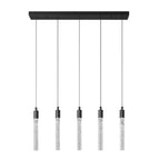 Modern Cylinder Bubble Linear Hanging Crystal LED Pendant Light