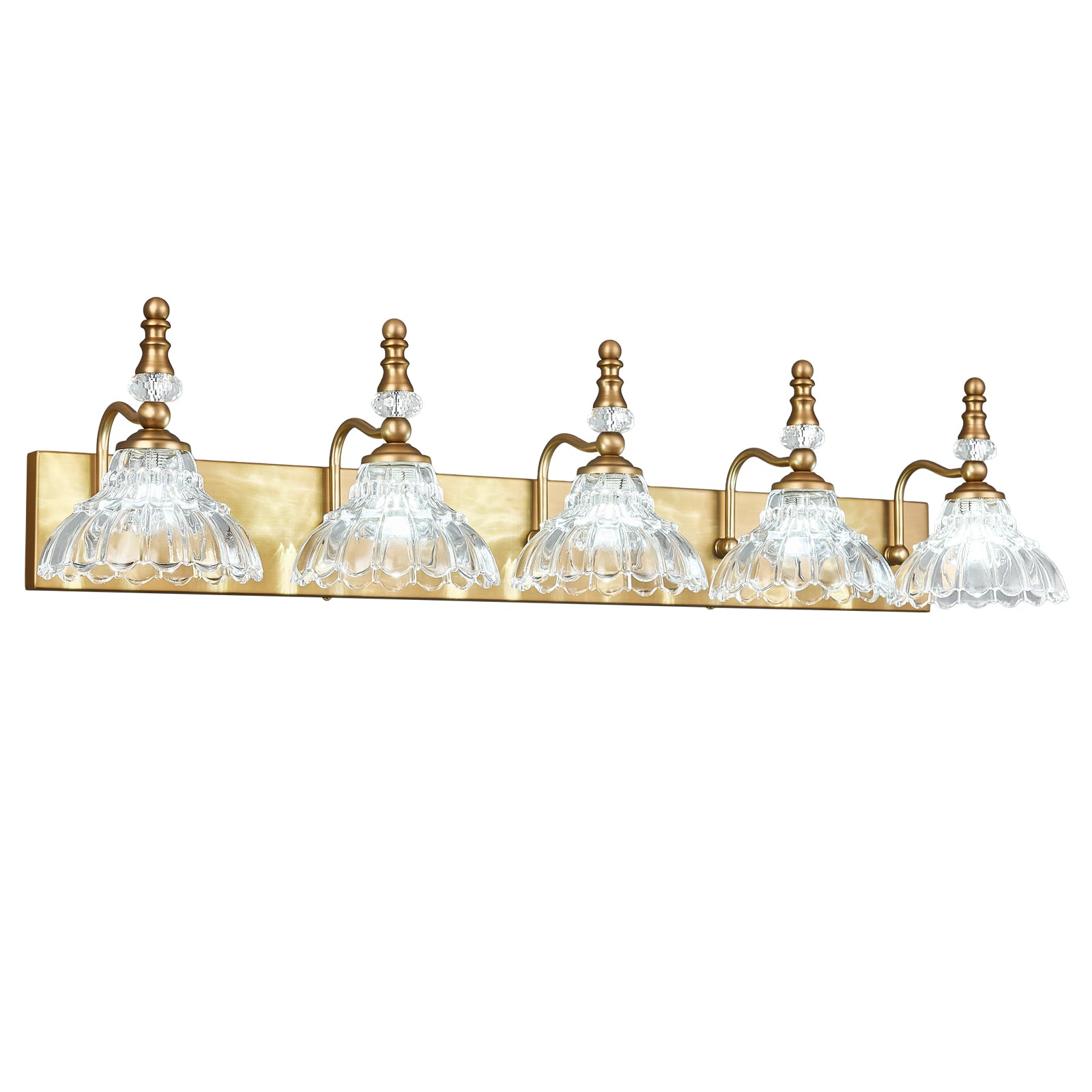 Vintage Clear Flower Glass Shade  Bathroom Vanity