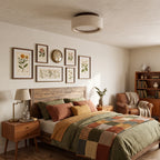 Modern Round Ring Travertine Flush Mount LED Ceiling Light
