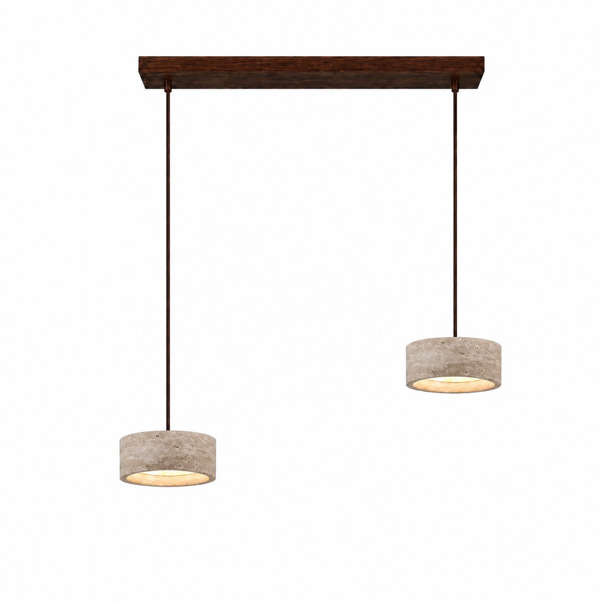 Modern Cylindrical & Drum Travertine LED Pendant Light