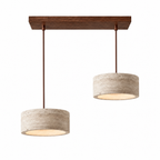 Modern Cylindrical & Drum Travertine LED Pendant Light
